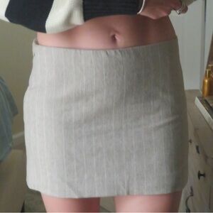 Striped Tan Mini Skirt